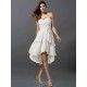 Gorgeous Sweetheart Hand-Made Flower Sleeveless High Low Chiffon Bridesmaid Dresses