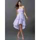 Gorgeous Sweetheart Hand-Made Flower Sleeveless High Low Chiffon Bridesmaid Dresses
