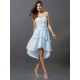 Gorgeous Sweetheart Hand-Made Flower Sleeveless High Low Chiffon Bridesmaid Dresses
