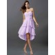 Gorgeous Sweetheart Hand-Made Flower Sleeveless High Low Chiffon Bridesmaid Dresses
