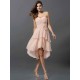 Gorgeous Sweetheart Hand-Made Flower Sleeveless High Low Chiffon Bridesmaid Dresses
