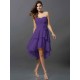 Gorgeous Sweetheart Hand-Made Flower Sleeveless High Low Chiffon Bridesmaid Dresses