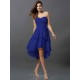 Gorgeous Sweetheart Hand-Made Flower Sleeveless High Low Chiffon Bridesmaid Dresses