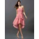 Gorgeous Sweetheart Hand-Made Flower Sleeveless High Low Chiffon Bridesmaid Dresses