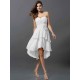 Gorgeous Sweetheart Hand-Made Flower Sleeveless High Low Chiffon Bridesmaid Dresses
