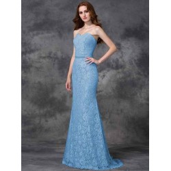 Mermaid Gorgeous Sweetheart Applique Sleeveless Long Satin Bridesmaid Dresses