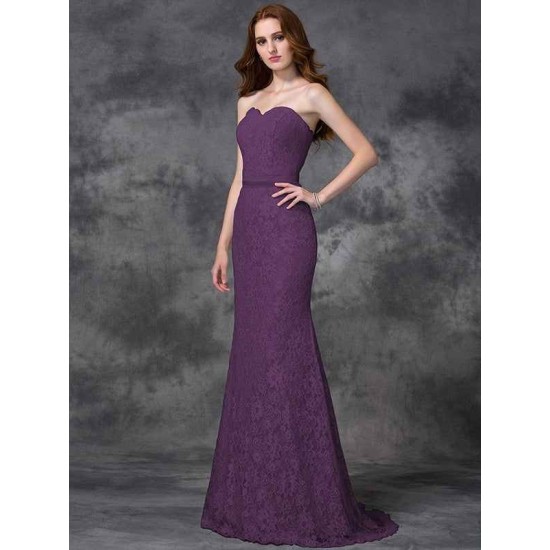 Mermaid Gorgeous Sweetheart Applique Sleeveless Long Satin Bridesmaid Dresses