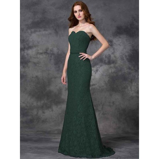 Mermaid Gorgeous Sweetheart Applique Sleeveless Long Satin Bridesmaid Dresses