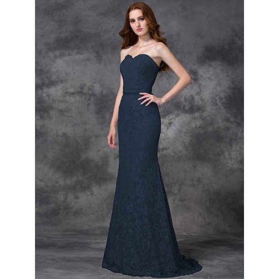 Mermaid Gorgeous Sweetheart Applique Sleeveless Long Satin Bridesmaid Dresses