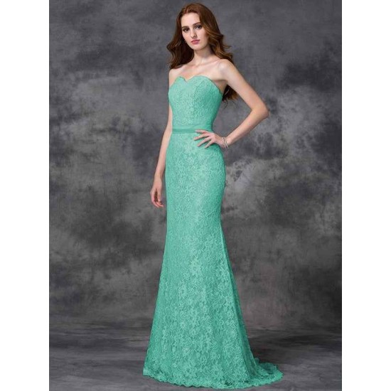 Mermaid Gorgeous Sweetheart Applique Sleeveless Long Satin Bridesmaid Dresses