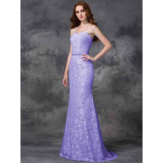 Mermaid Gorgeous Sweetheart Applique Sleeveless Long Satin Bridesmaid Dresses