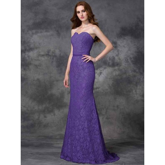 Mermaid Gorgeous Sweetheart Applique Sleeveless Long Satin Bridesmaid Dresses