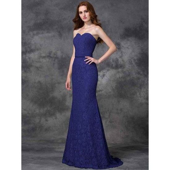 Mermaid Gorgeous Sweetheart Applique Sleeveless Long Satin Bridesmaid Dresses