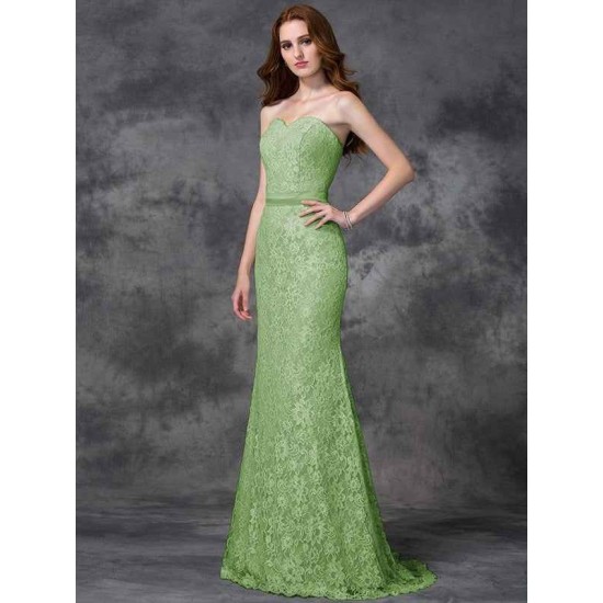 Mermaid Gorgeous Sweetheart Applique Sleeveless Long Satin Bridesmaid Dresses