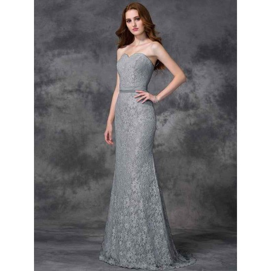 Mermaid Gorgeous Sweetheart Applique Sleeveless Long Satin Bridesmaid Dresses