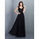 Chic Lace Sleeveless Long Chiffon Bridesmaid Dresses