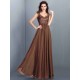 Chic Lace Sleeveless Long Chiffon Bridesmaid Dresses