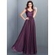 Chic Lace Sleeveless Long Chiffon Bridesmaid Dresses