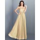 Chic Lace Sleeveless Long Chiffon Bridesmaid Dresses