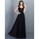 Chic Lace Sleeveless Long Chiffon Bridesmaid Dresses