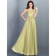 Chic Lace Sleeveless Long Chiffon Bridesmaid Dresses