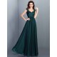 Chic Lace Sleeveless Long Chiffon Bridesmaid Dresses