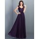 Chic Lace Sleeveless Long Chiffon Bridesmaid Dresses