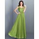 Chic Lace Sleeveless Long Chiffon Bridesmaid Dresses