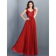 Chic Lace Sleeveless Long Chiffon Bridesmaid Dresses