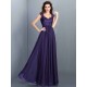 Chic Lace Sleeveless Long Chiffon Bridesmaid Dresses