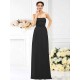 Charming Strapless Hand-Made Flower Sleeveless Long Chiffon Bridesmaid Dresses