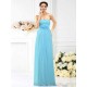 Charming Strapless Hand-Made Flower Sleeveless Long Chiffon Bridesmaid Dresses