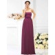 Charming Strapless Hand-Made Flower Sleeveless Long Chiffon Bridesmaid Dresses