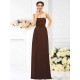 Charming Strapless Hand-Made Flower Sleeveless Long Chiffon Bridesmaid Dresses