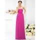Charming Strapless Hand-Made Flower Sleeveless Long Chiffon Bridesmaid Dresses