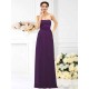 Charming Strapless Hand-Made Flower Sleeveless Long Chiffon Bridesmaid Dresses