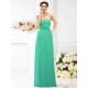 Charming Strapless Hand-Made Flower Sleeveless Long Chiffon Bridesmaid Dresses