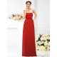 Charming Strapless Hand-Made Flower Sleeveless Long Chiffon Bridesmaid Dresses