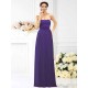 Charming Strapless Hand-Made Flower Sleeveless Long Chiffon Bridesmaid Dresses