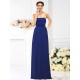 Charming Strapless Hand-Made Flower Sleeveless Long Chiffon Bridesmaid Dresses