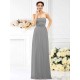 Charming Strapless Hand-Made Flower Sleeveless Long Chiffon Bridesmaid Dresses