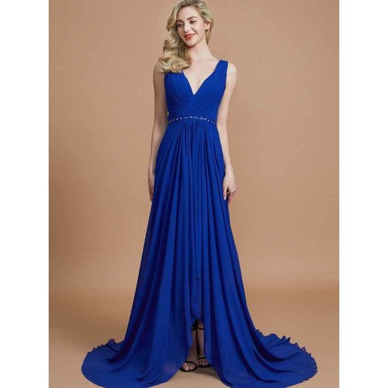 Charming Sleeveless V-neck Chiffon Bridesmaid Dresses