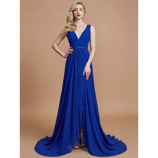 Charming Sleeveless V-neck Chiffon Bridesmaid Dresses