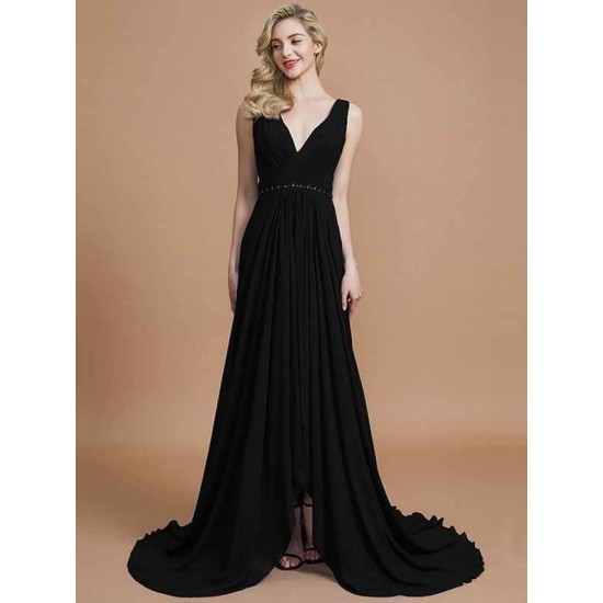 Charming Sleeveless V-neck Chiffon Bridesmaid Dresses