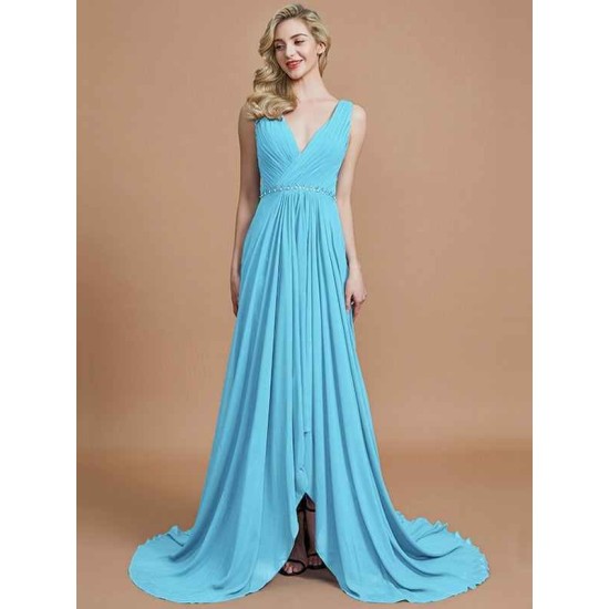 Charming Sleeveless V-neck Chiffon Bridesmaid Dresses