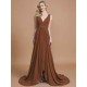 Charming Sleeveless V-neck Chiffon Bridesmaid Dresses