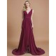 Charming Sleeveless V-neck Chiffon Bridesmaid Dresses