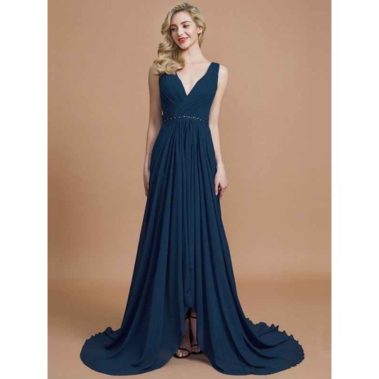 Charming Sleeveless V-neck Chiffon Bridesmaid Dresses