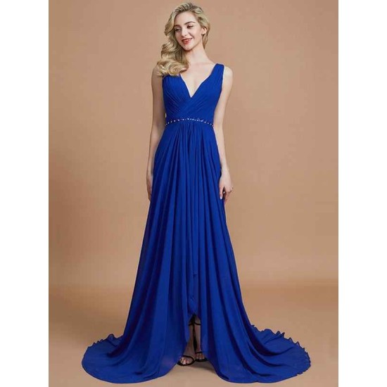 Charming Sleeveless V-neck Chiffon Bridesmaid Dresses