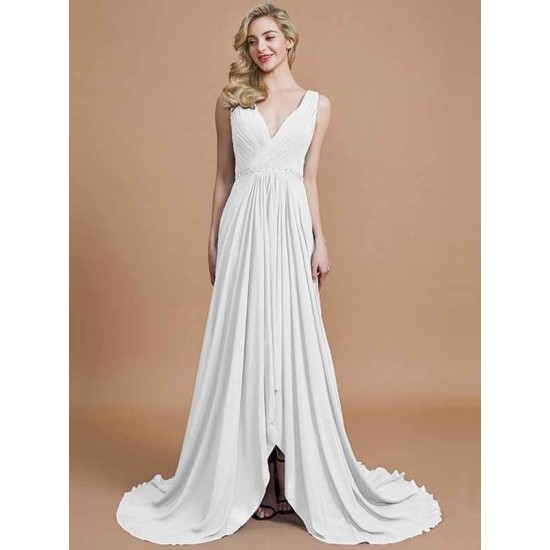 Charming Sleeveless V-neck Chiffon Bridesmaid Dresses